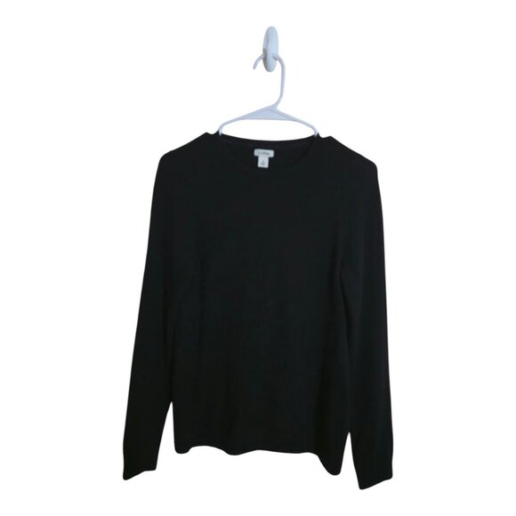 Ll.bean Sweater Women S Black Cashmere Soft Crew Preppy Career Minimalist Grudge - Picture 1 of 8